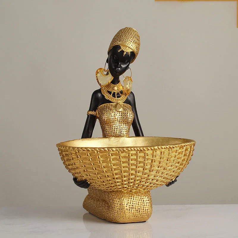 Golden Grace African Lady Sculpture