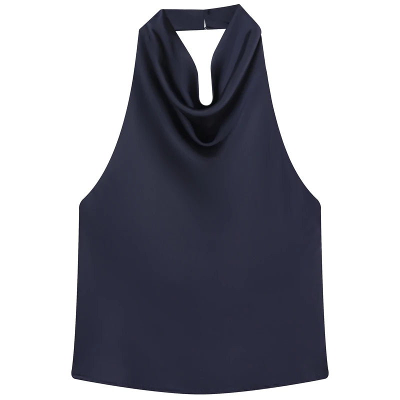 Satin Glow Halter Corset Top