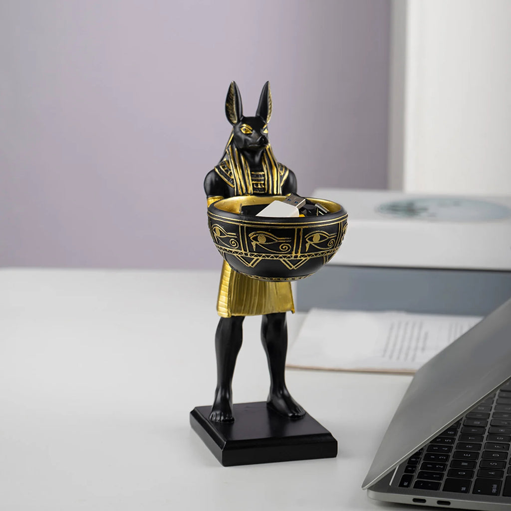 Anubis Sentinel Bowl Statue