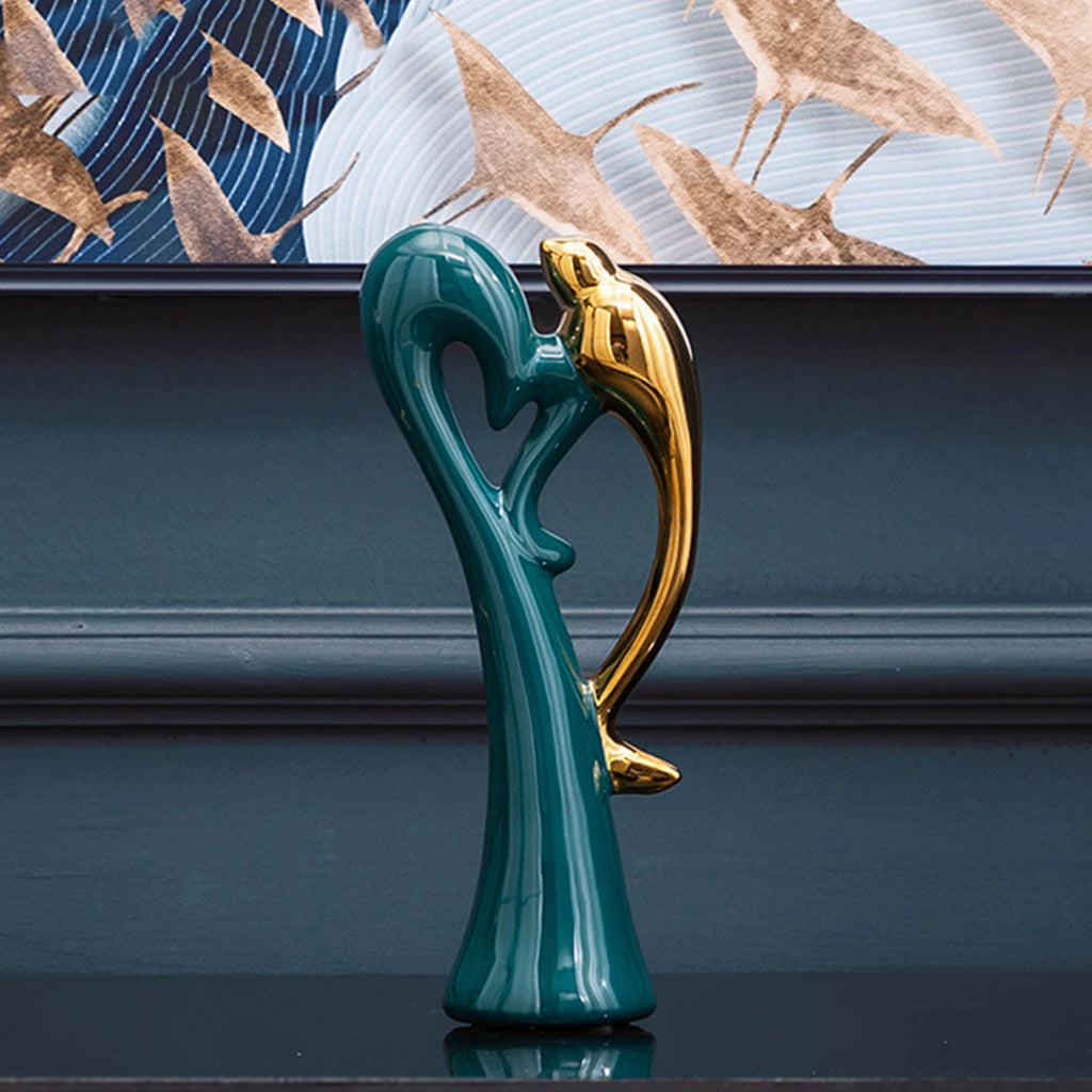Nordic Lovebirds Ceramic Sculpture