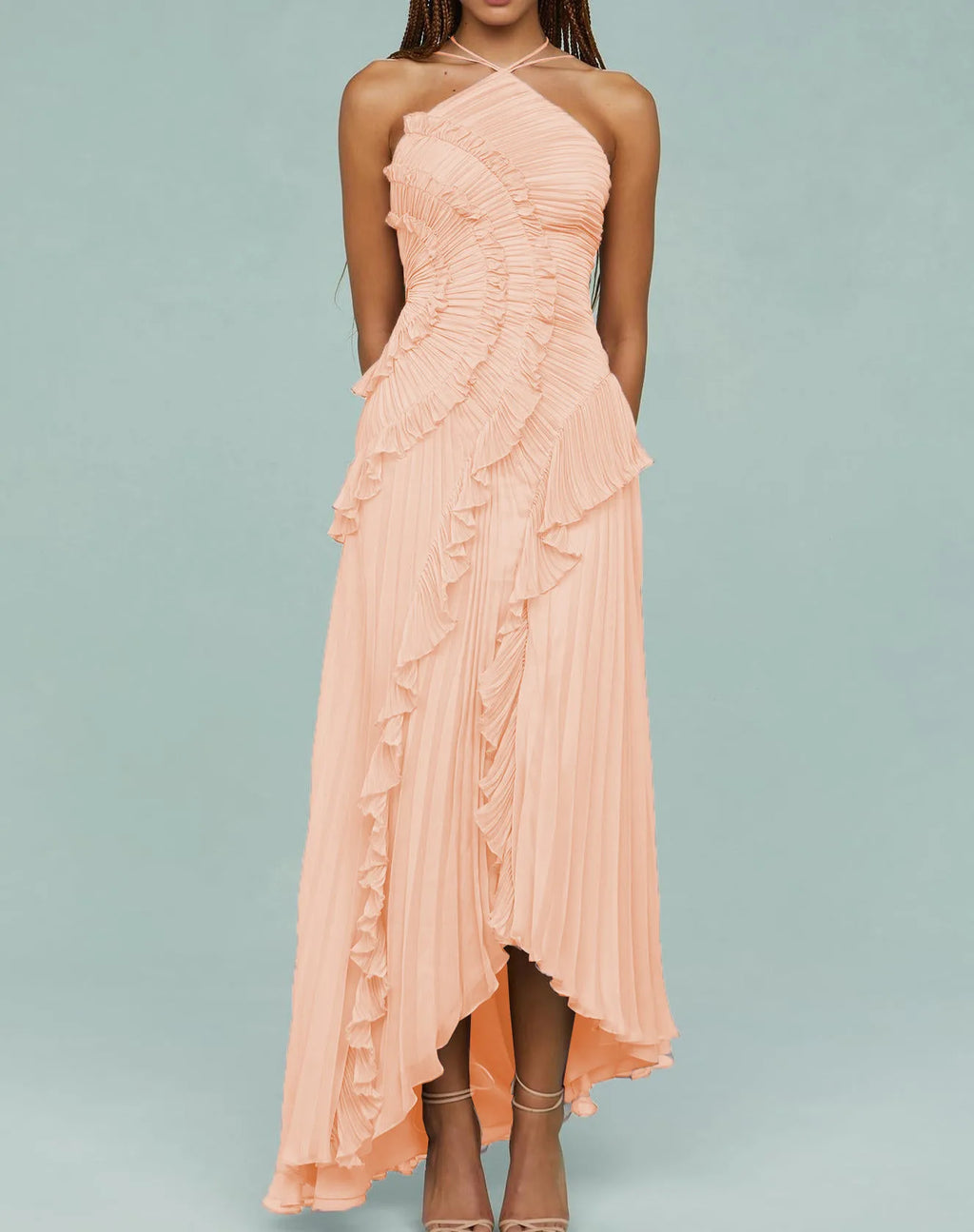 Veloura Pleated Evening Maxi