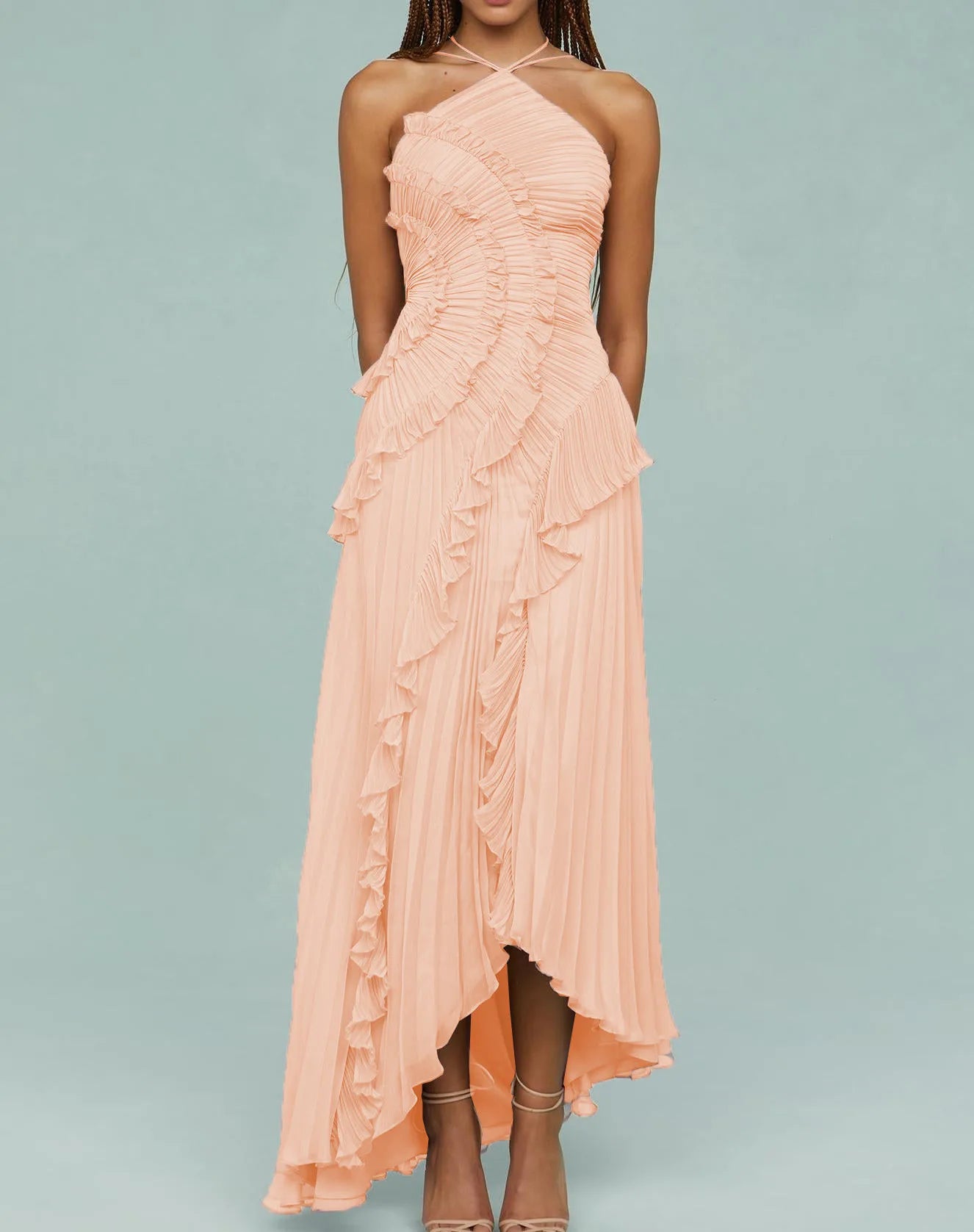 Veloura Pleated Evening Maxi