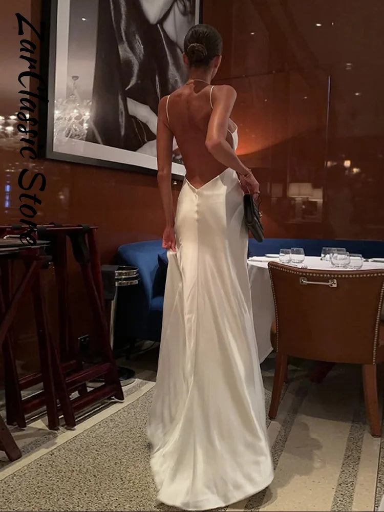 Serena Satin Slit Dress