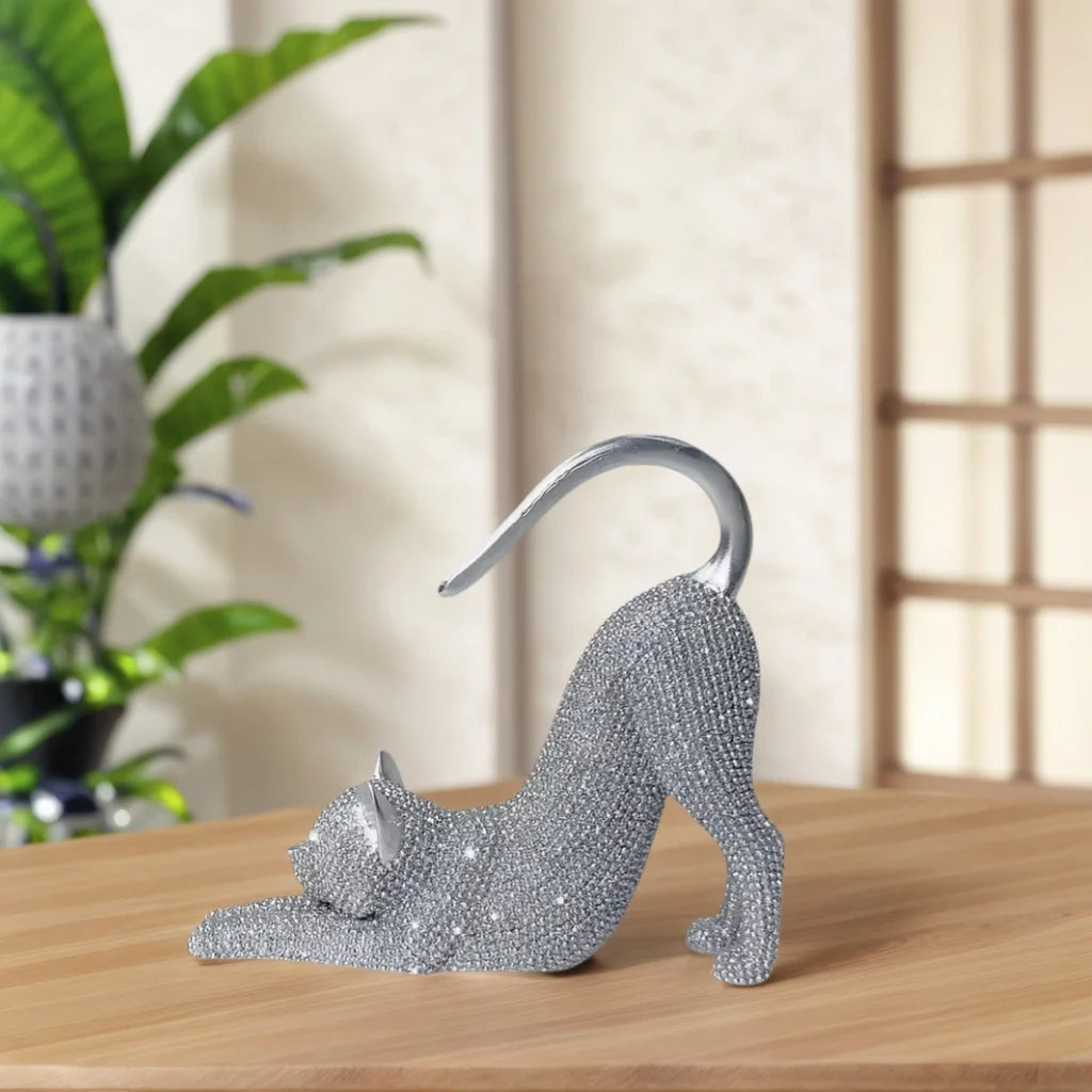 Crystal Stretch Cat Ornament