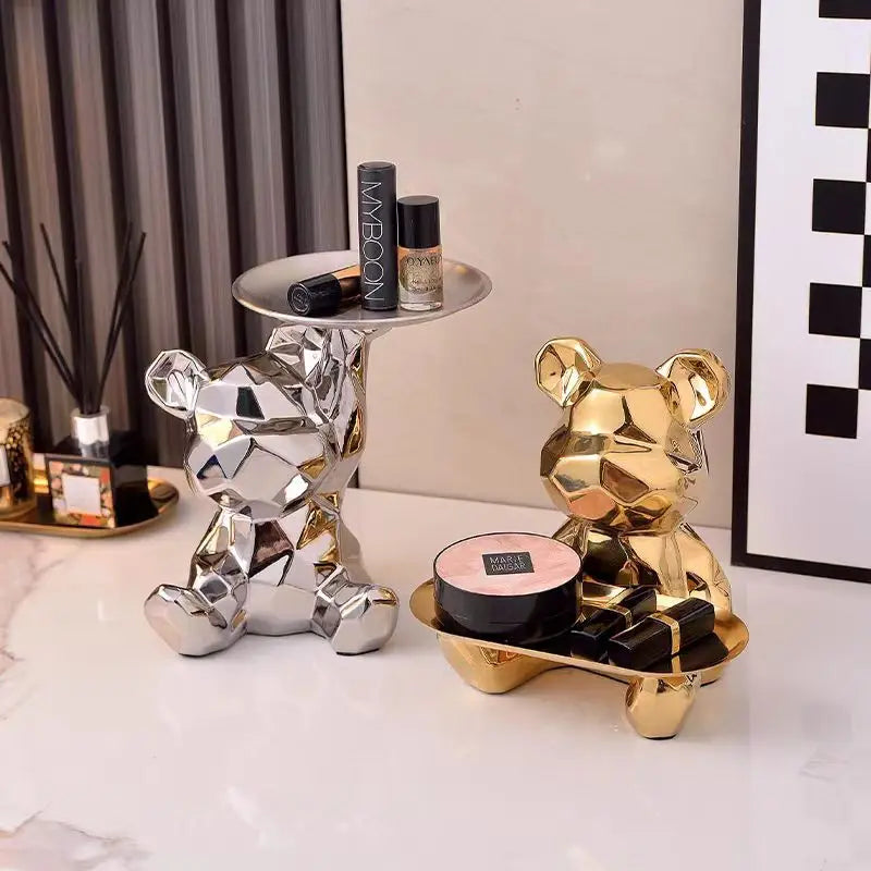 GeoBear Ceramic Storage Statue