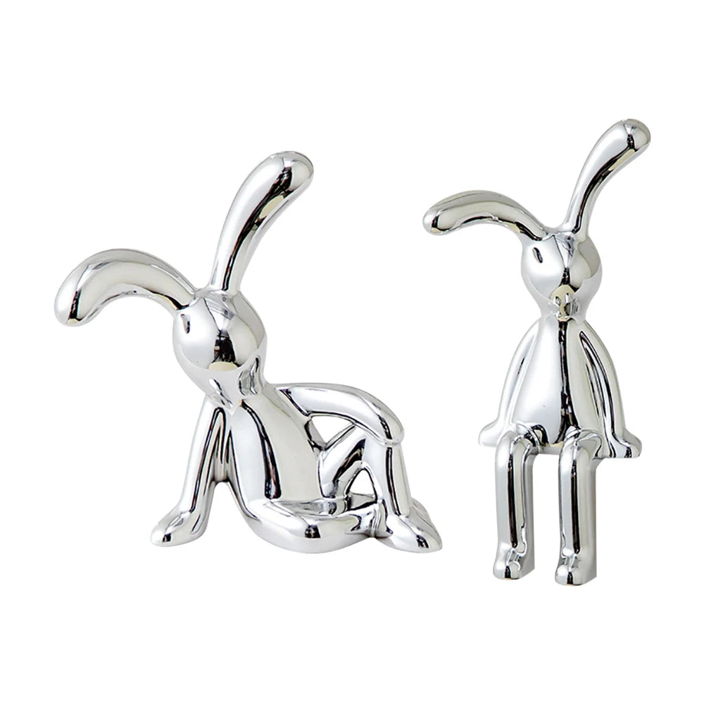 Whispering Bunny Duo Sculpture Set