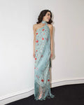 Scarlet Drape Backless Maxi Dress