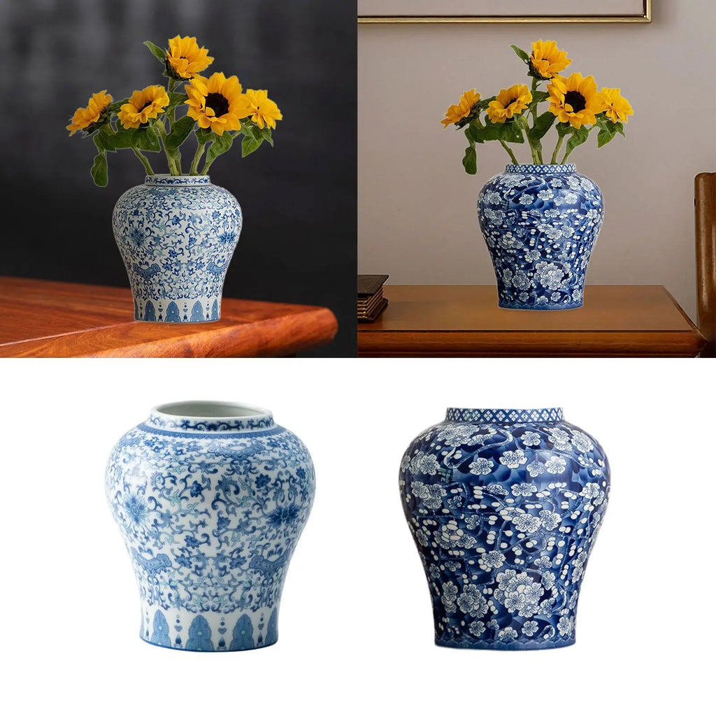 Azure Blossom Porcelain Vase