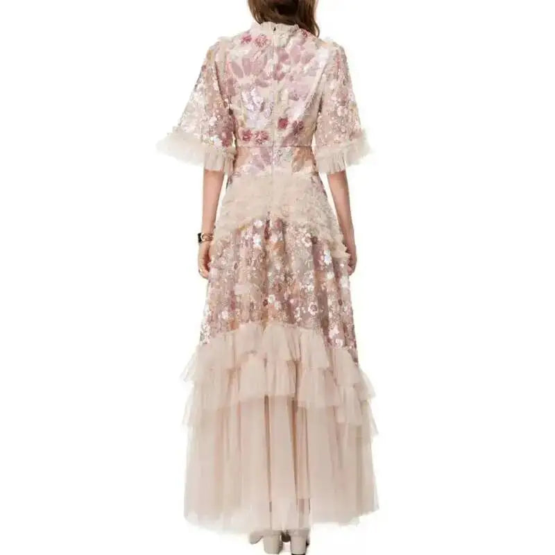 Luxury Puff Sleeve Evening Dress