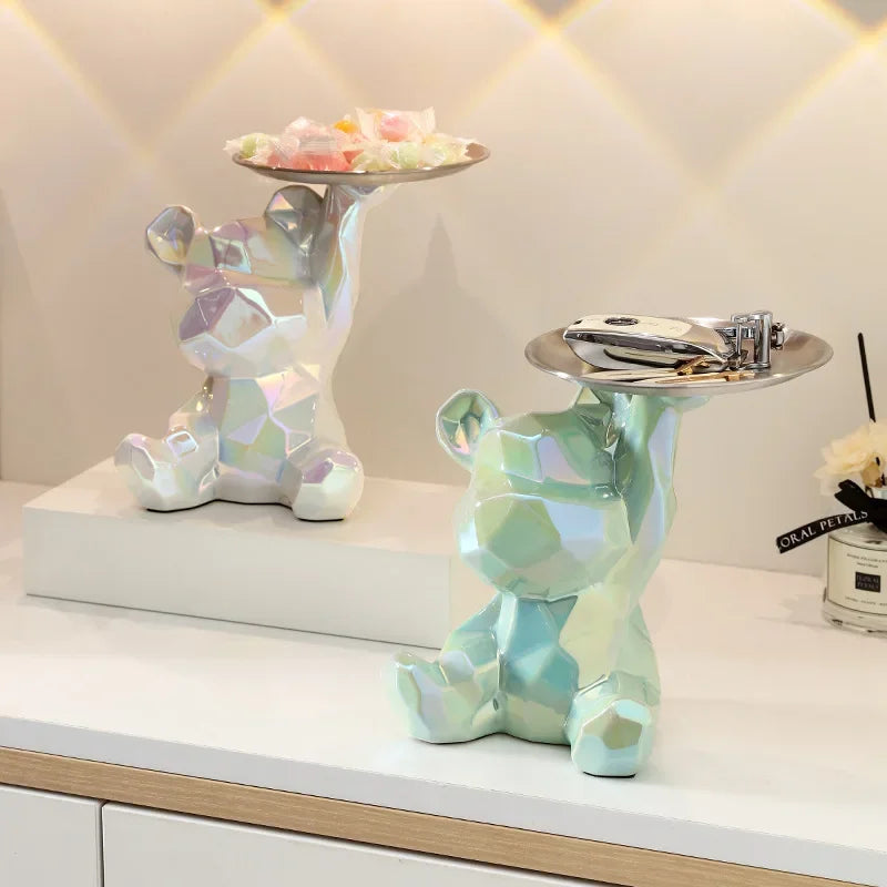 GeoBear Ceramic Storage Statue
