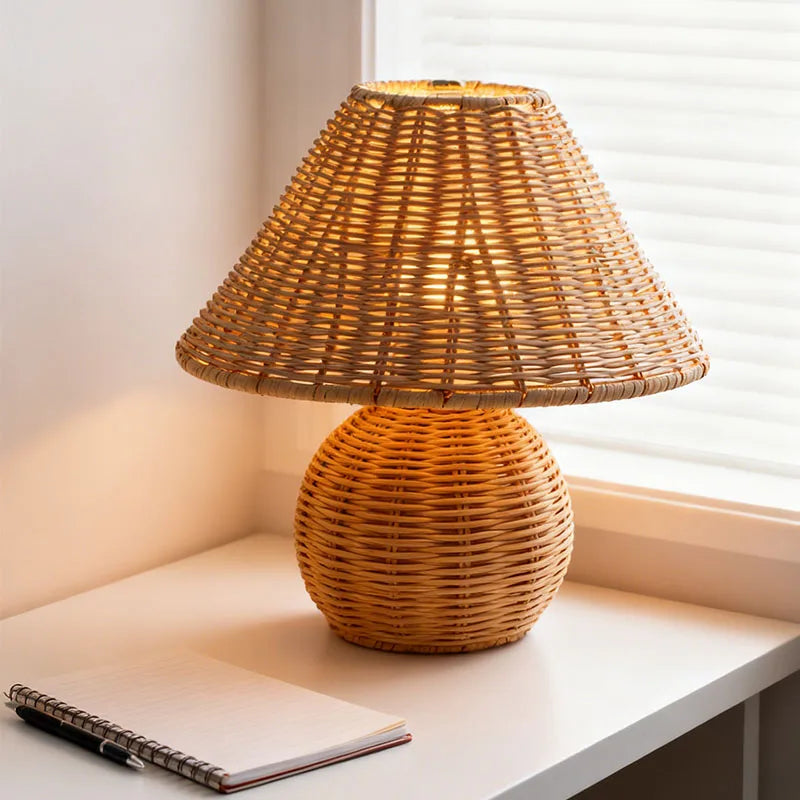 Bamboo Glow Retro Desk Lamp