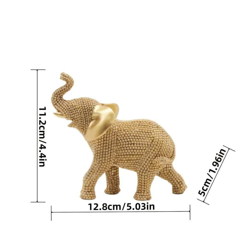 Golden Fortune Elephant Figurine