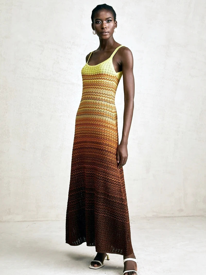Golden Mirage Sequin Maxi Dress