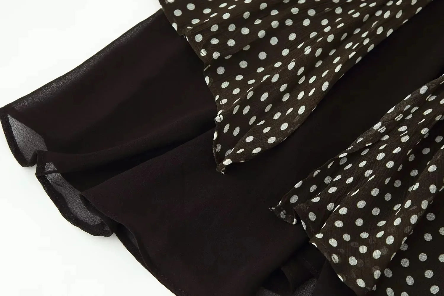 Vintage Chic Polka Dot Asymmetrical Midi Skirt