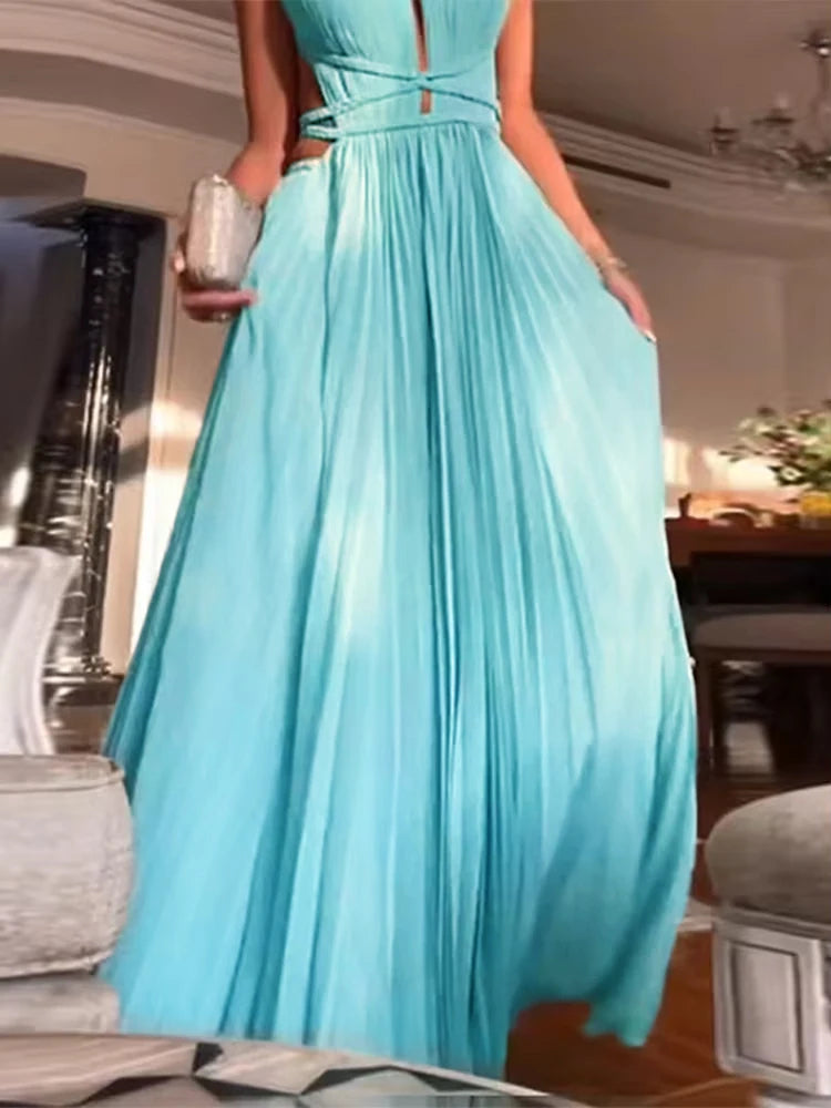 Elysian Lace-Up Evening Maxi
