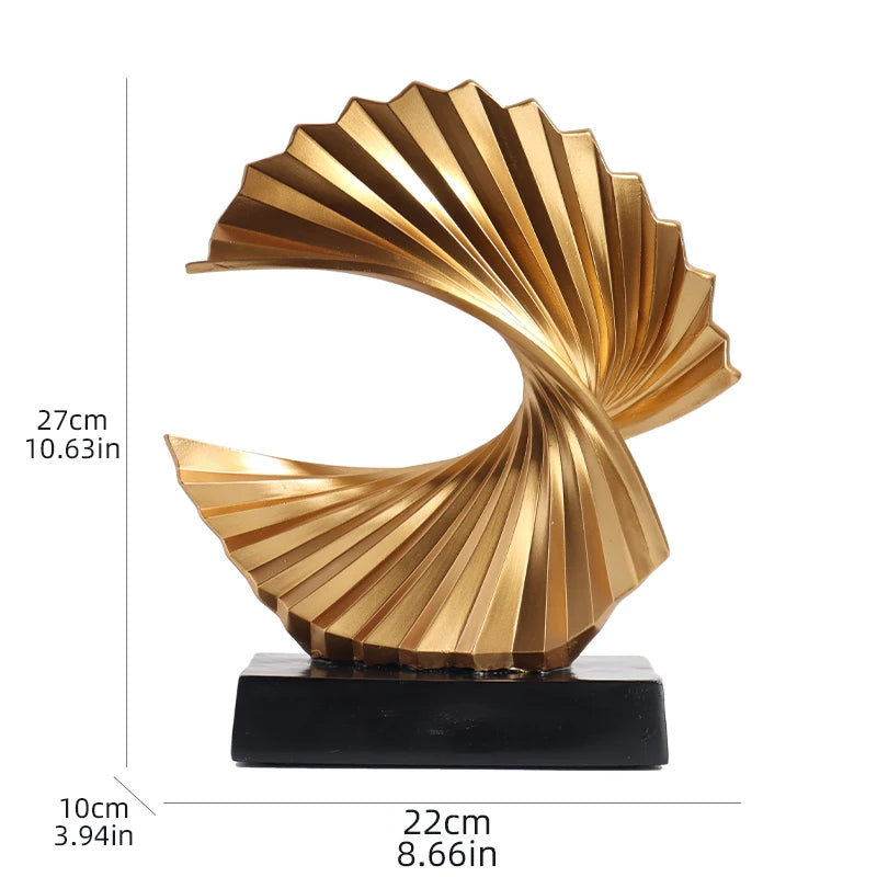 Golden Wave Elegance Sculpture