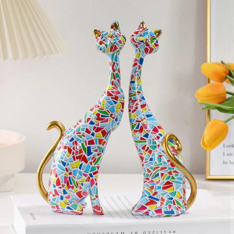 Nordic Abstract Cat Art Sculpture