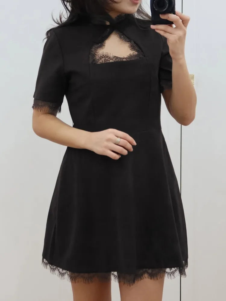 Bella Hollow Lace Mini Dress