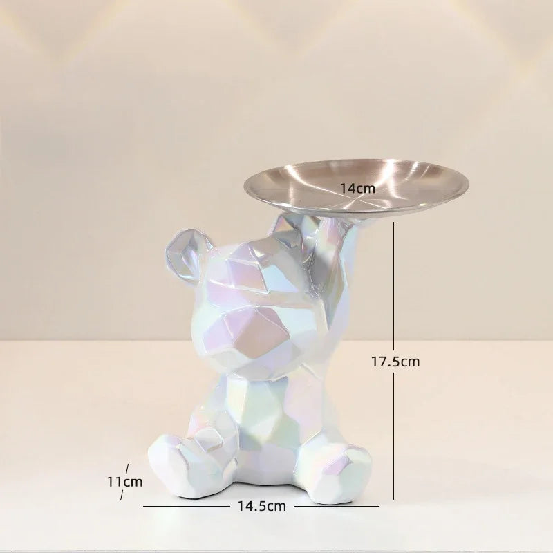 GeoBear Ceramic Storage Statue