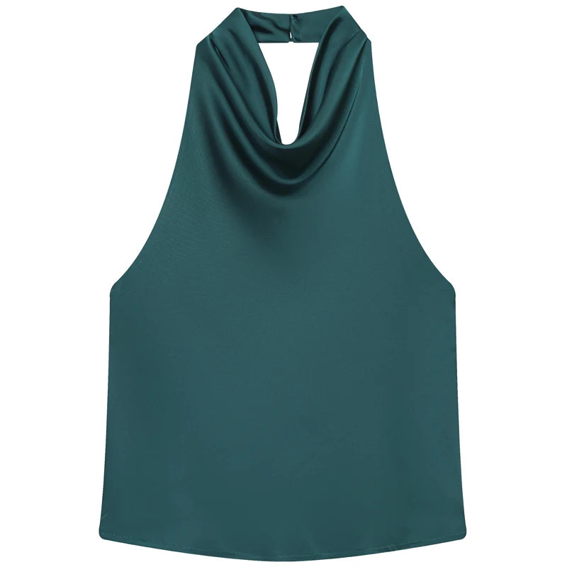 Satin Glow Halter Corset Top