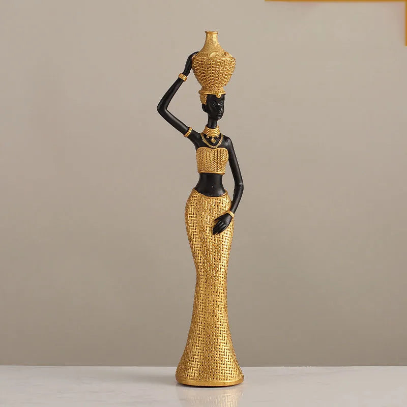 Golden Grace African Lady Sculpture
