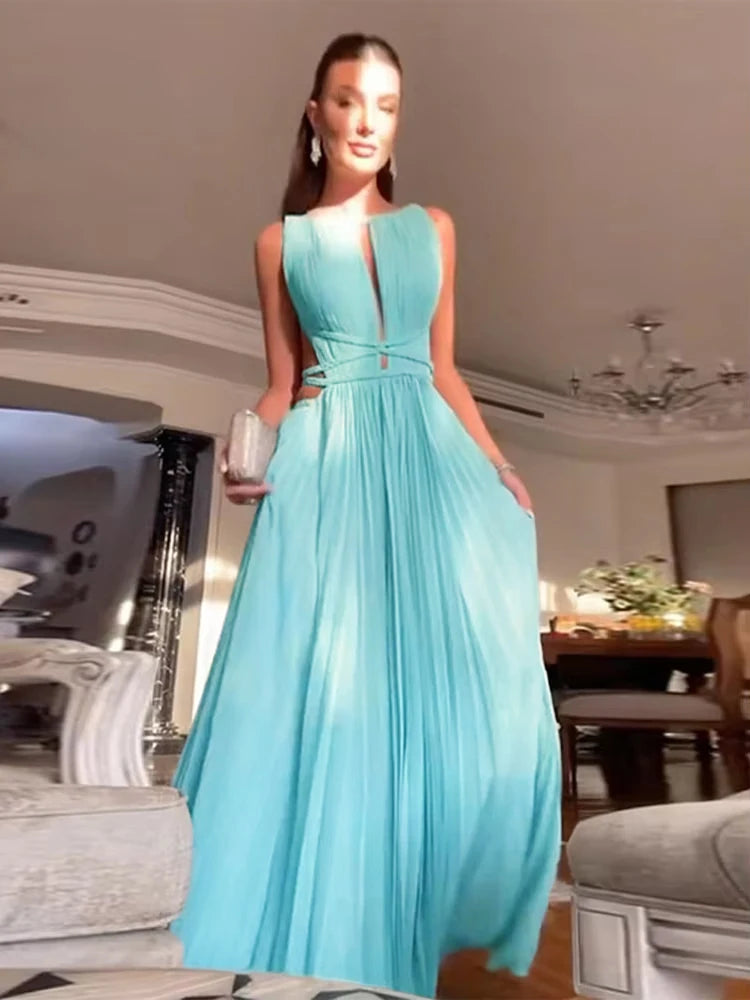 Elysian Lace-Up Evening Maxi