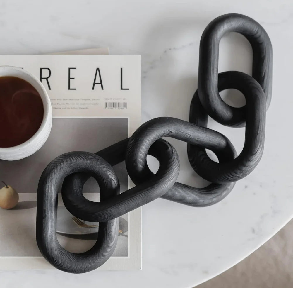 Nordic Harmony Wooden Chain Sculpture
