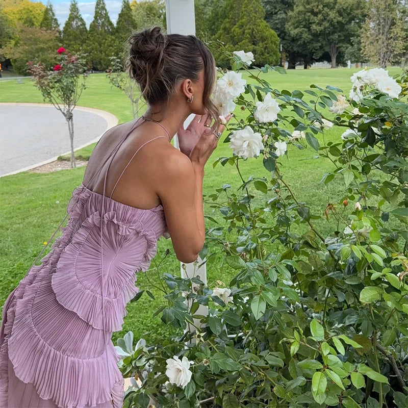 Veloura Pleated Evening Maxi