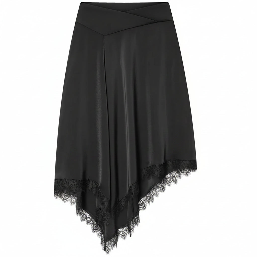 Sexy Lace Mini Skirt for Women – Elegant Asymmetric Clubwear