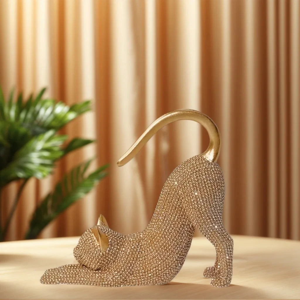 Crystal Stretch Cat Ornament
