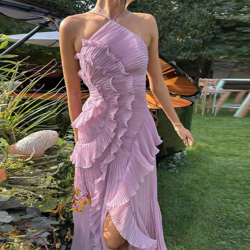 Veloura Pleated Evening Maxi