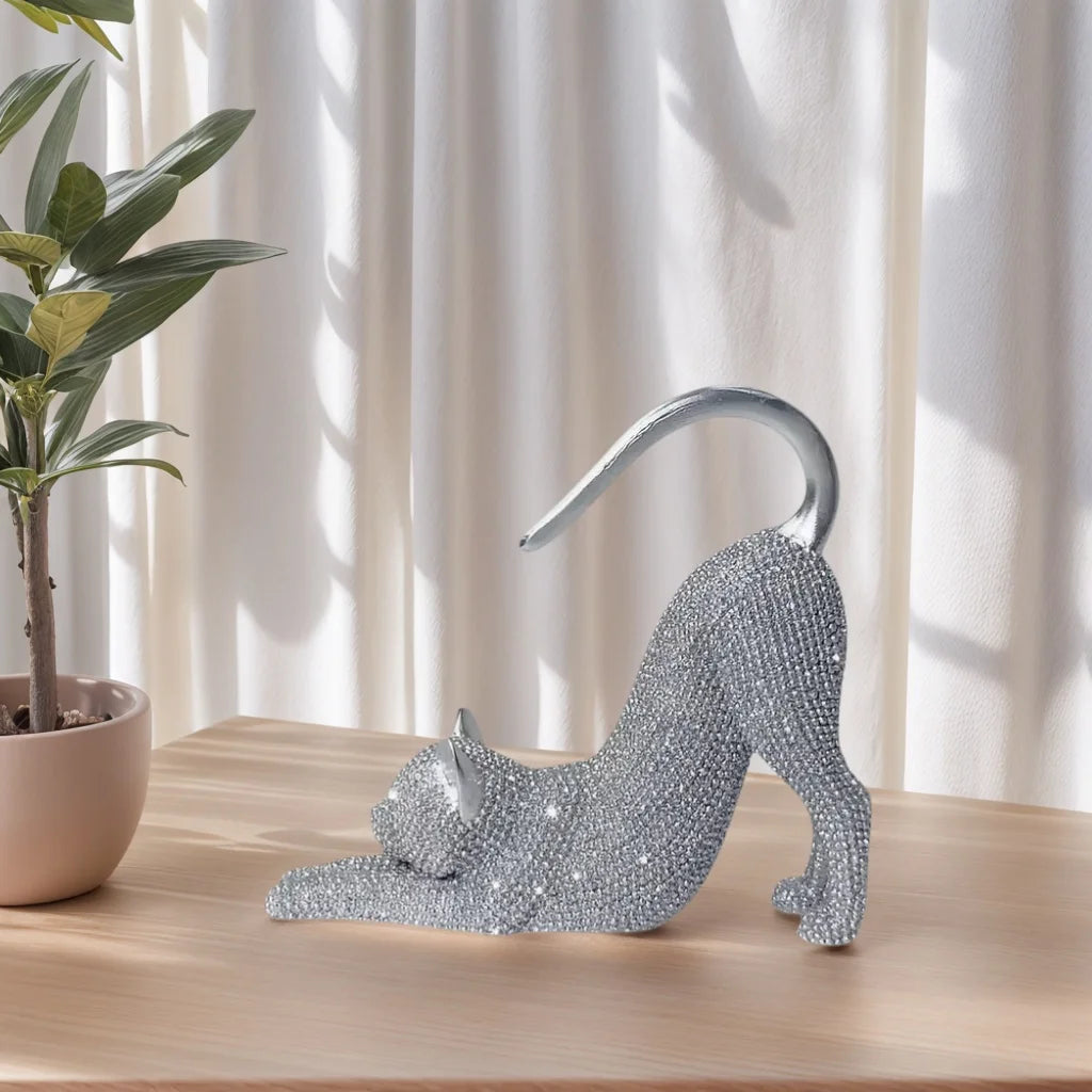 Crystal Stretch Cat Ornament