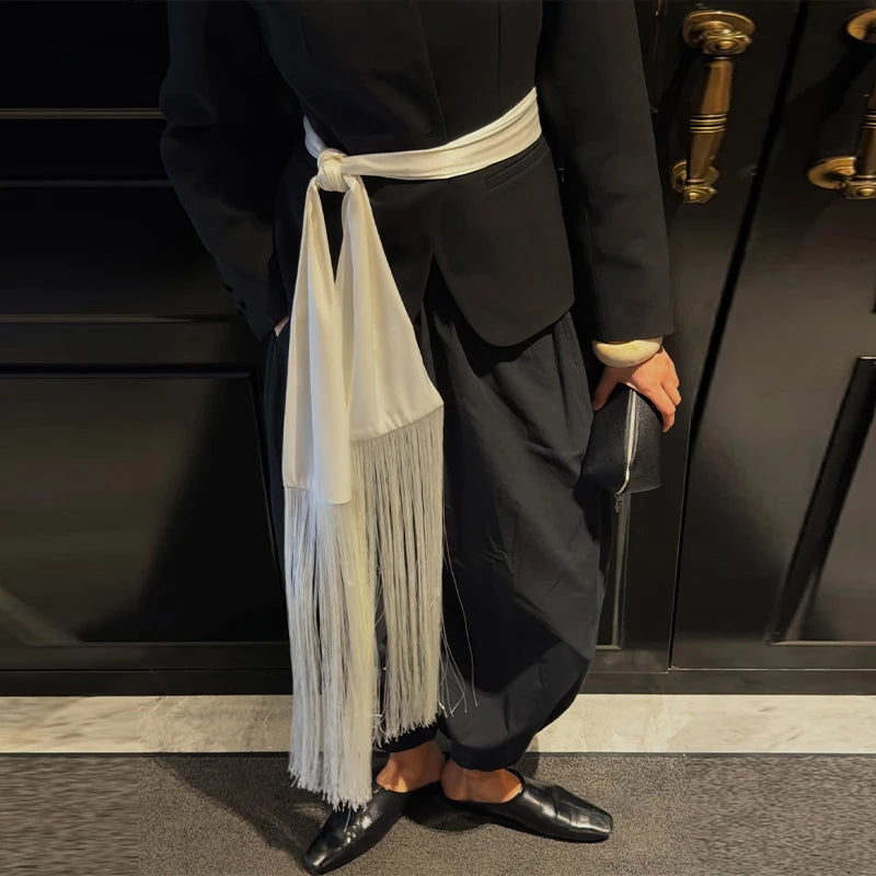 Silken Fringe Waist Scarf
