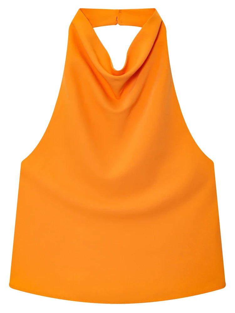 Satin Glow Halter Corset Top
