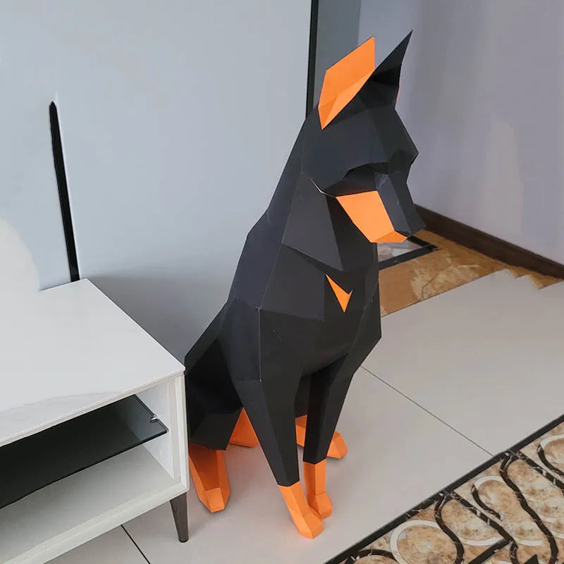 Doberman 3D Animal Sculpture