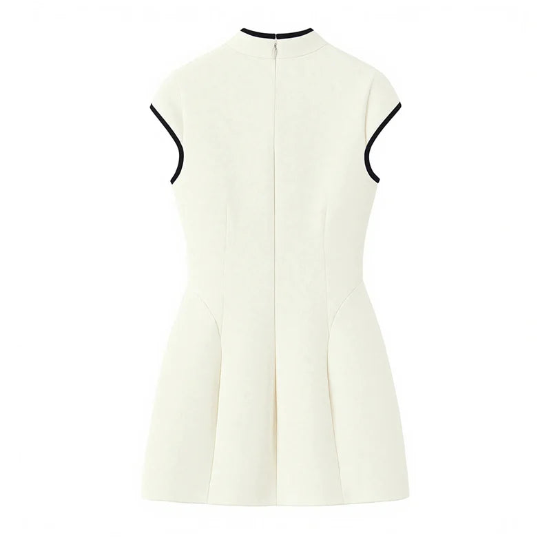 Ivory Bloom Qipao Mini Dress