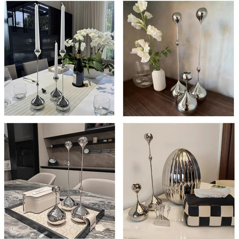 Lumière Silver Romance Candle Stand