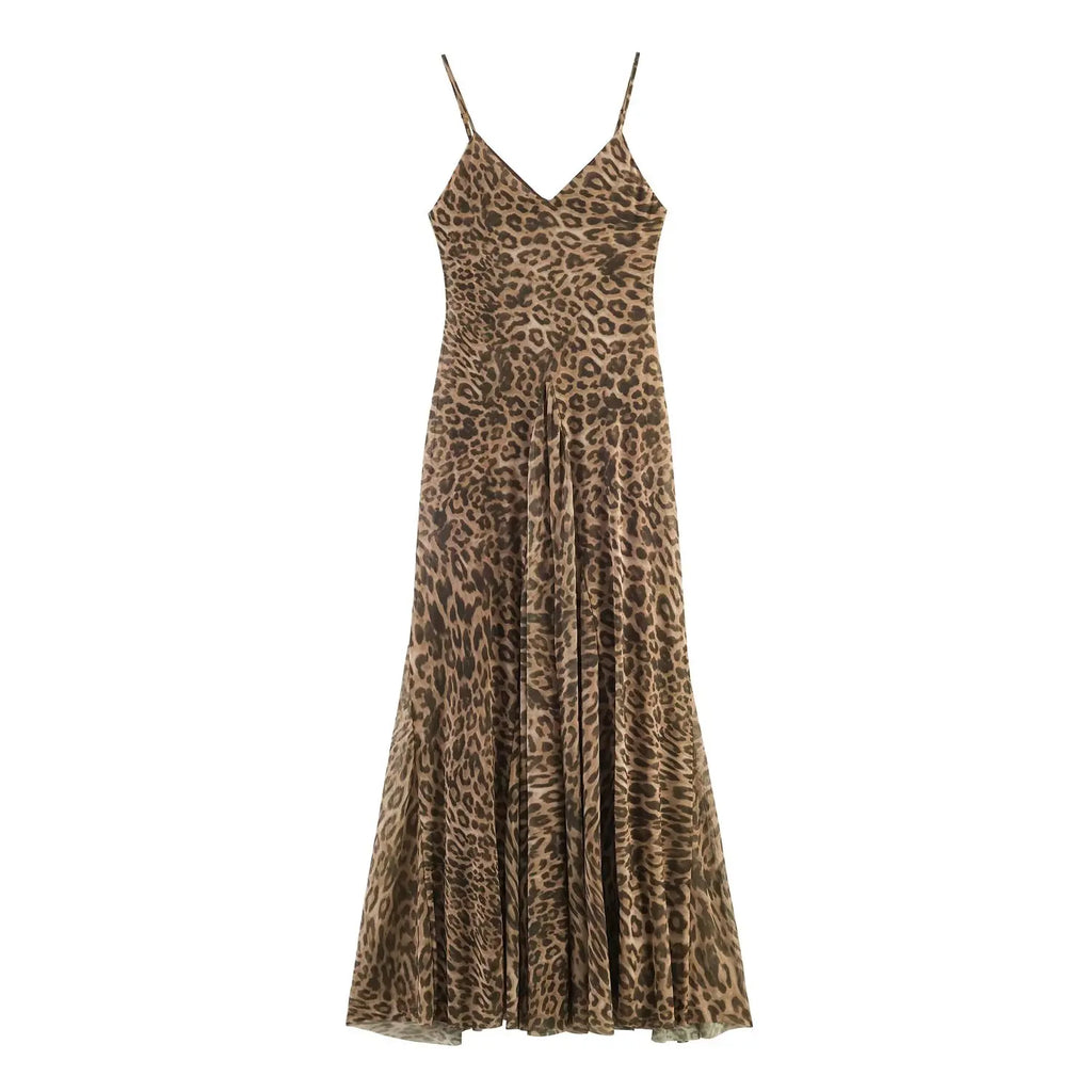 Vintage Leopard Print Sling Dress