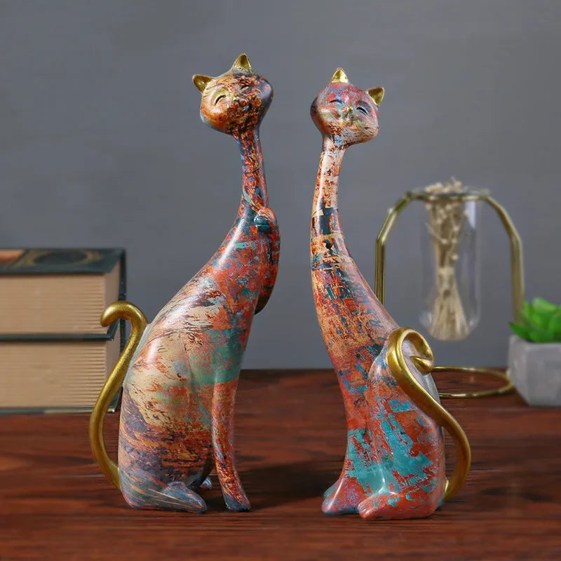 Nordic Abstract Cat Art Sculpture