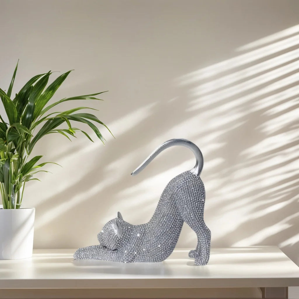 Crystal Stretch Cat Ornament