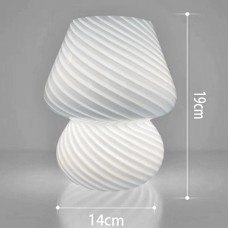 Mushroom LED Glass Table Lamp USB Dimming For Home Study Desk Atmosphere Light Bedroom Bedside Decoration Night Light Table Lamp