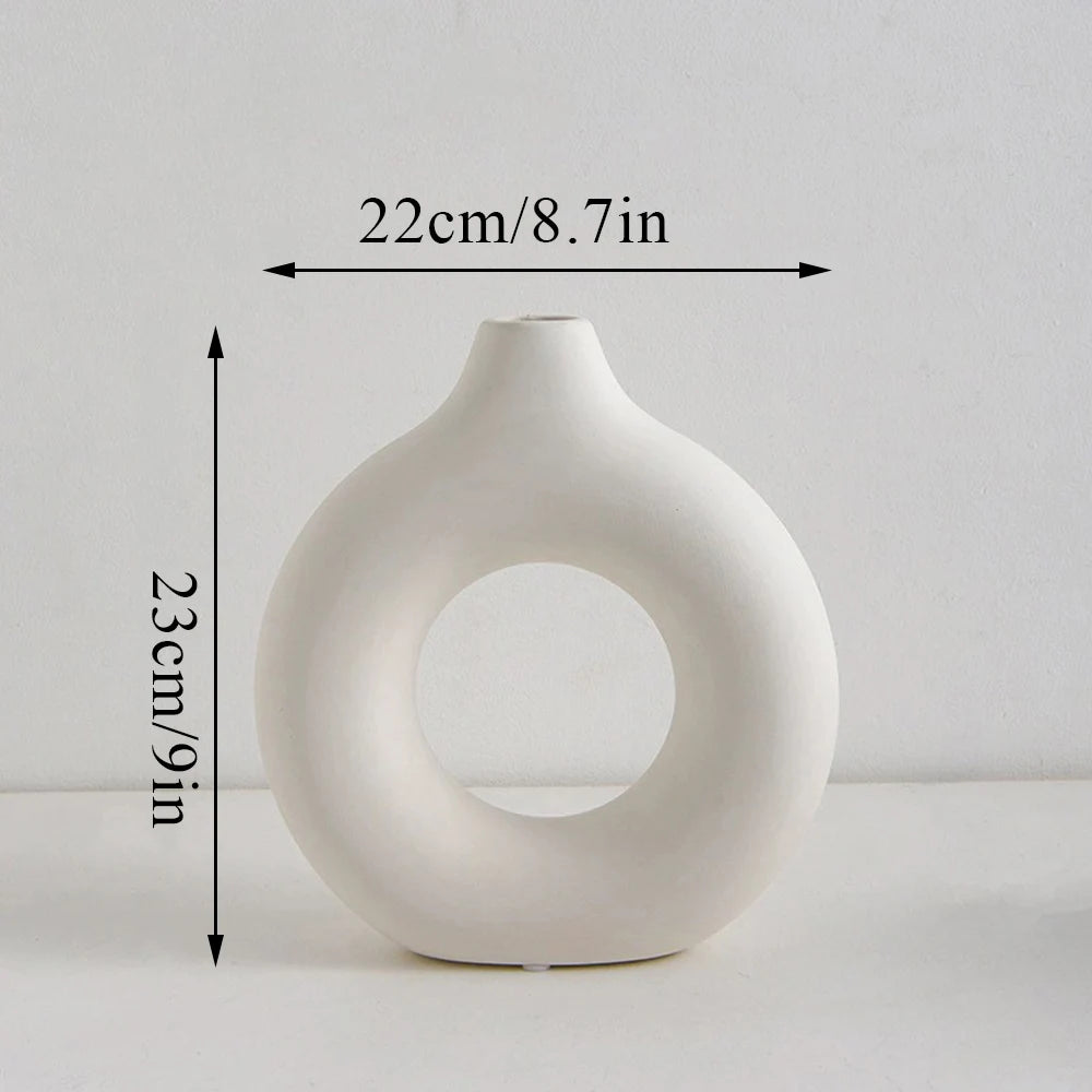 Nordic Hollow Circle Ceramic Vase