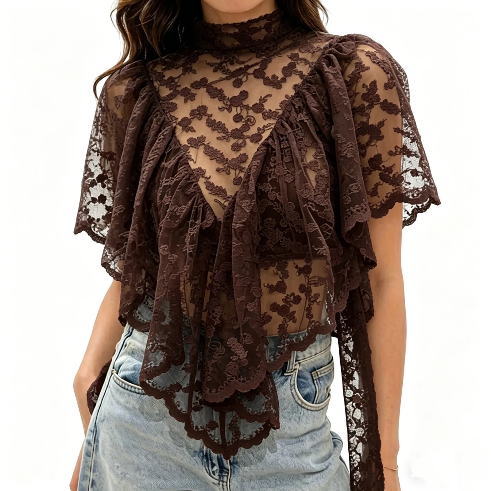 Luna Lace Flutter Top