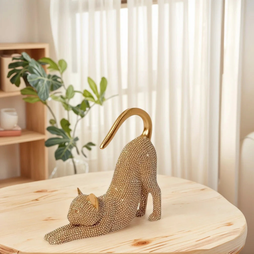 Crystal Stretch Cat Ornament