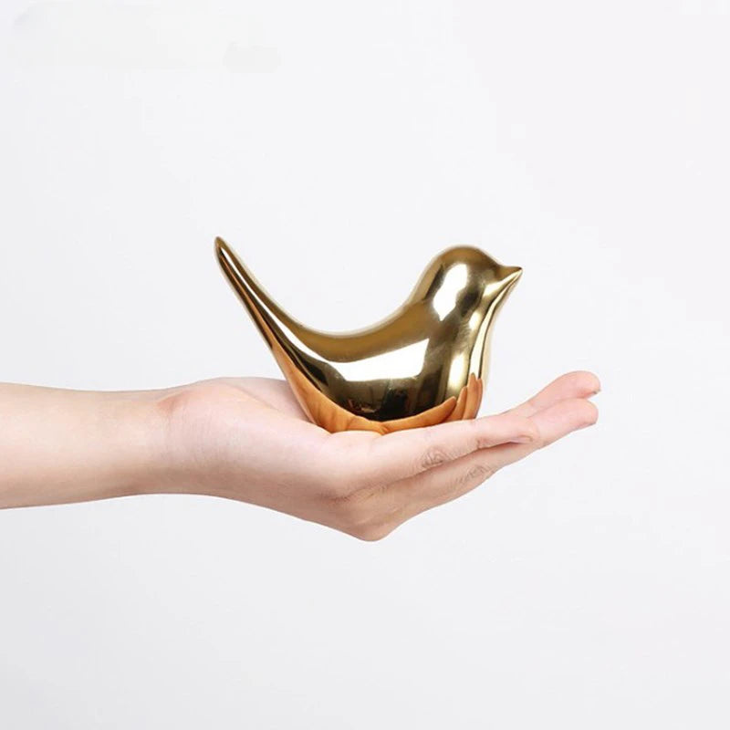 Nordic Gold Bird Sculpture Set