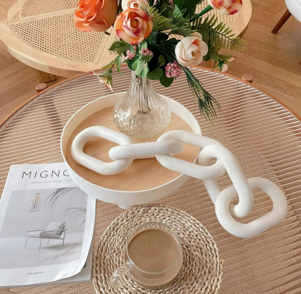 Nordic Harmony Wooden Chain Sculpture