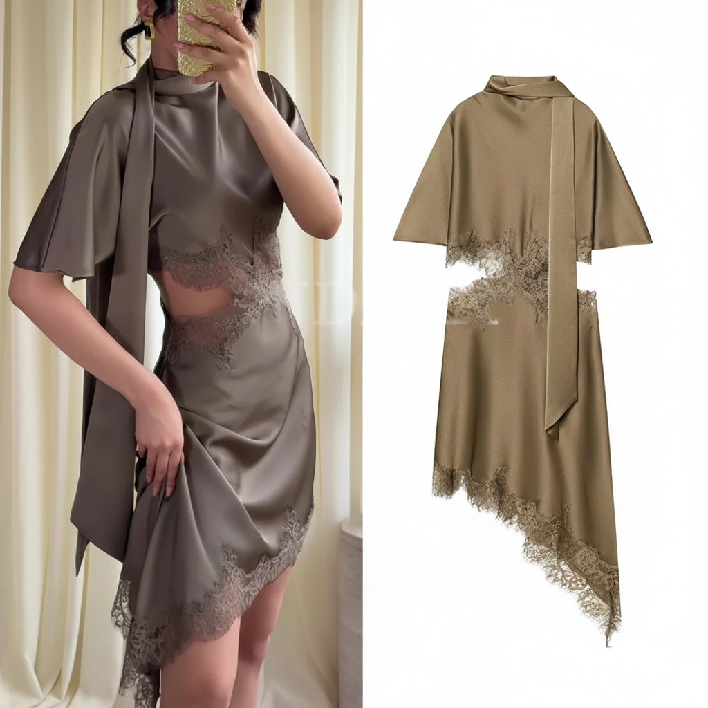 Scarf Collar Dress