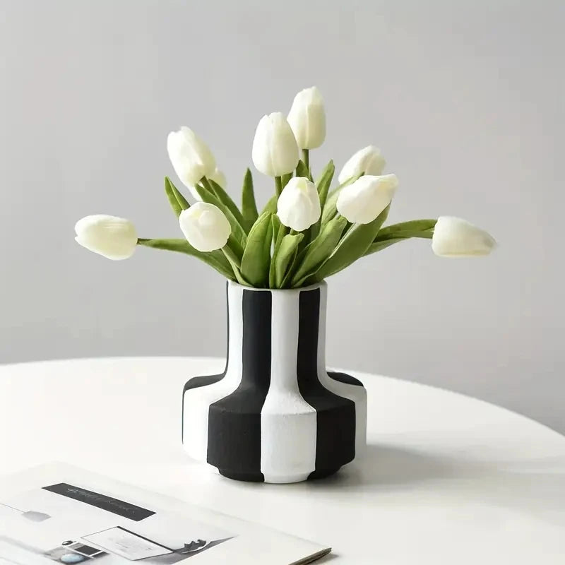 Monochrome Muse Stripe Vase