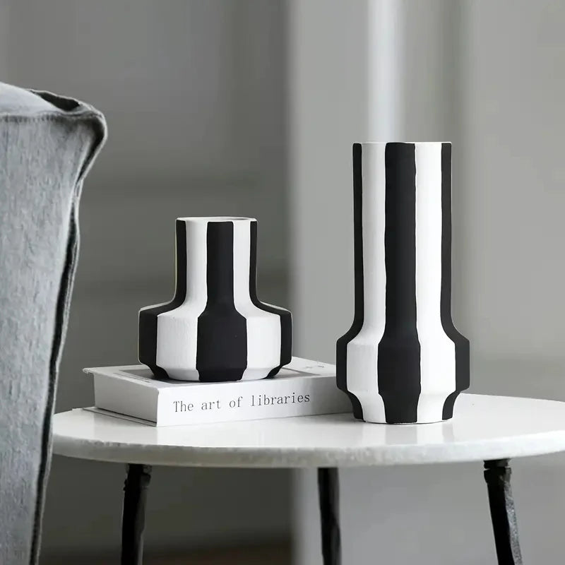 Monochrome Muse Stripe Vase