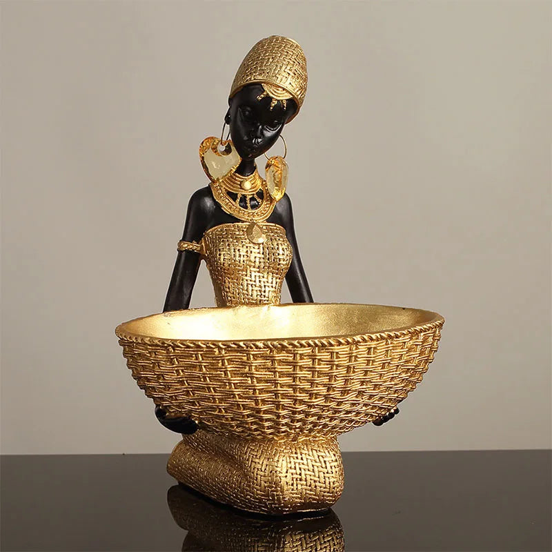 Golden Grace African Lady Sculpture